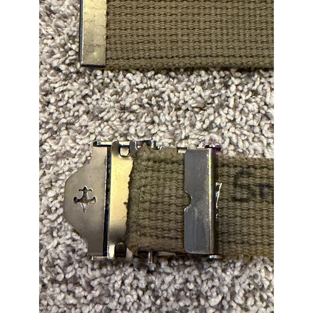 Boy Scouts of America Belt Boy OS Olive Web Canvas Brass Fleur-De-Lis Buckle BSA
